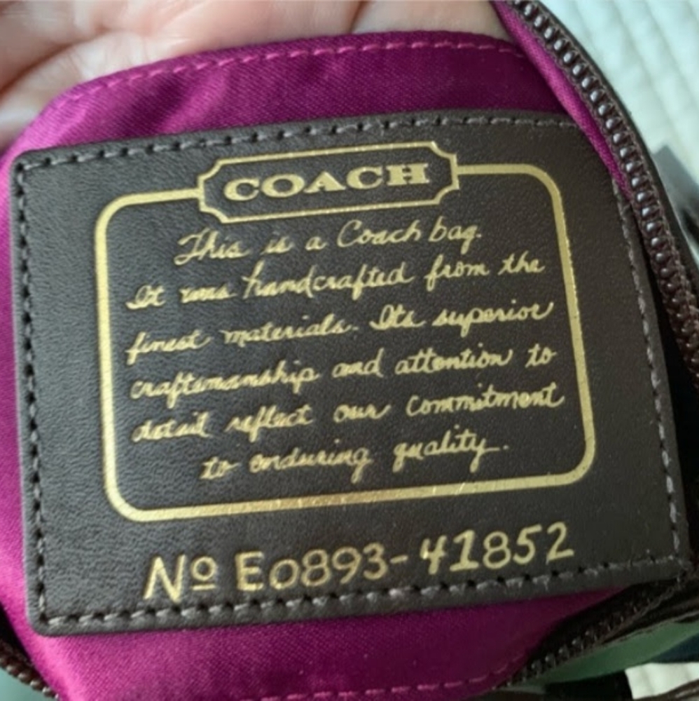Coach legacy satchel satin striped rainbow handbag purse 41852 retired - Picture 7 of 12